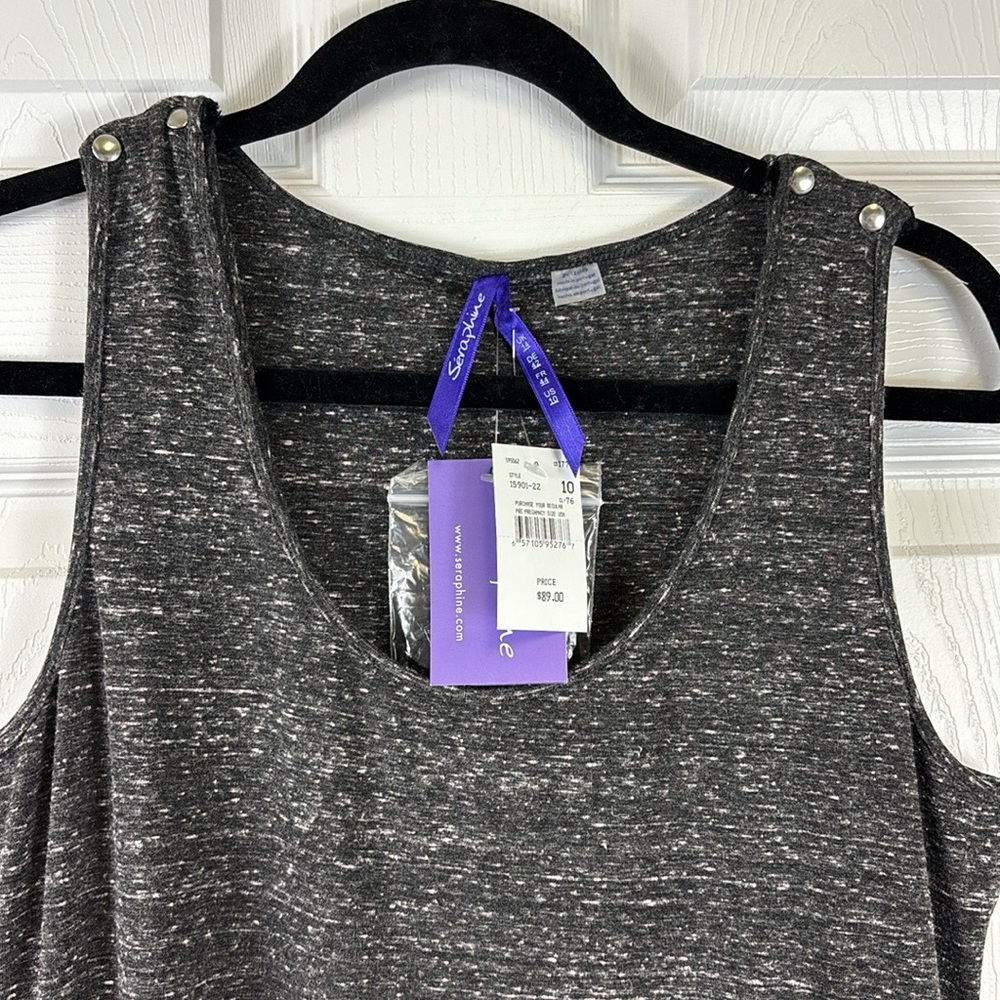 NWT Seraphine marled gray nursing and maternity maxi dress sz 10 - Picture 5 of 8